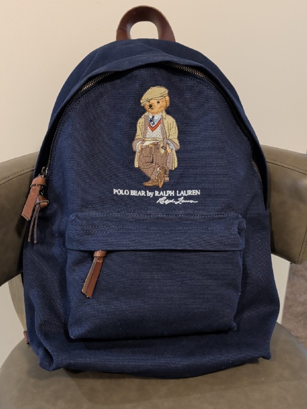 Polo Ralph Lauren Polo Bear Canvas Backpack New with Tags 16.5" H x 12.75" L x 5